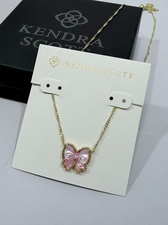 Kendra Scott Gold and Pink Butterfly Necklace - Picture 2 of 3